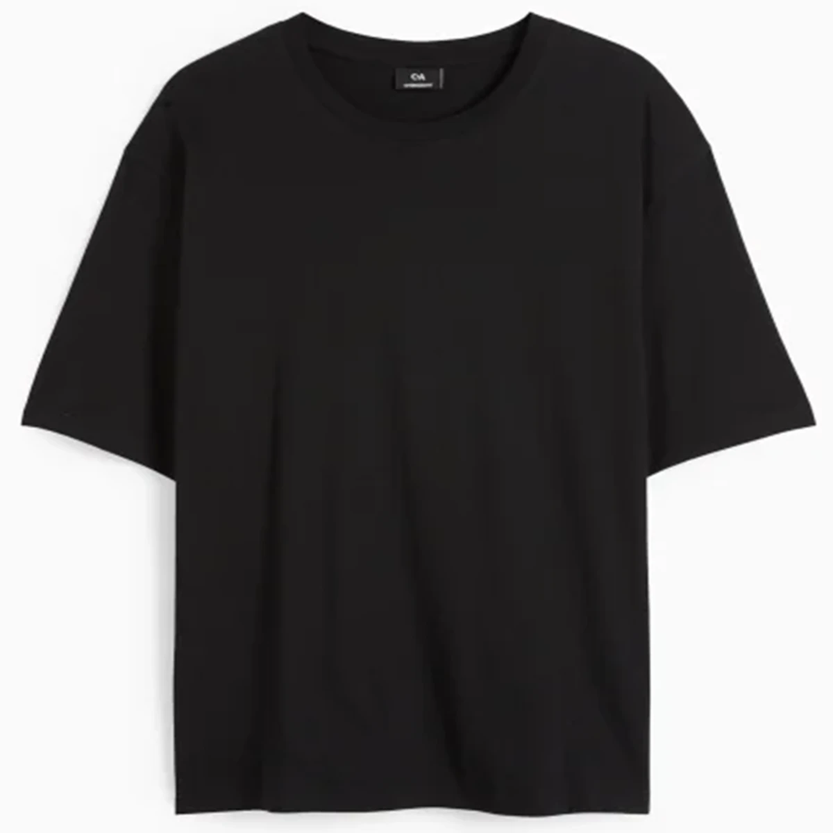 Oversized or Drop Shoulder Solid T-shirt "BLACK" - DS01