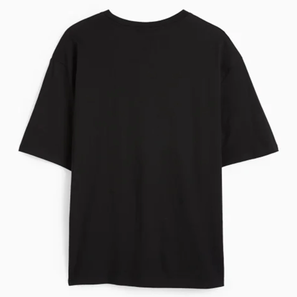 Oversized or Drop Shoulder Solid T-shirt "BLACK" - DS01