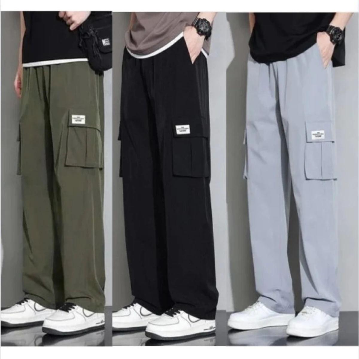 Super Premium Quality Cargo Trouser "3pcs Color - OLIVE, BLACK & ASH" - TB2