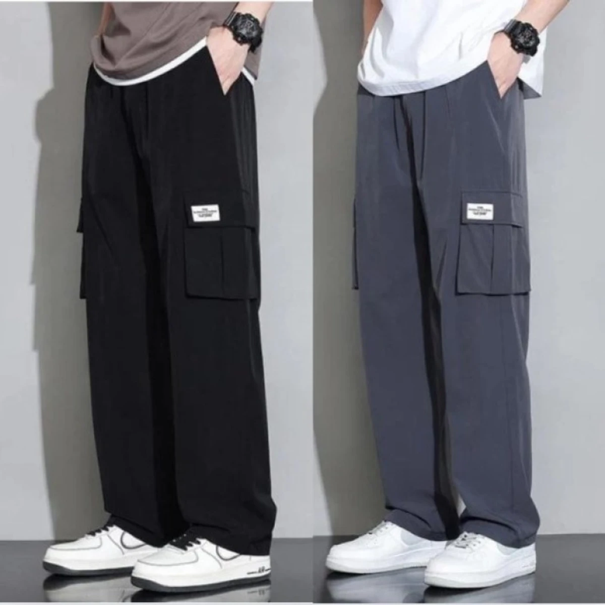 Super Premium Quality Cargo Trouser "2pcs Color - BLACK & GRAY" - TB4